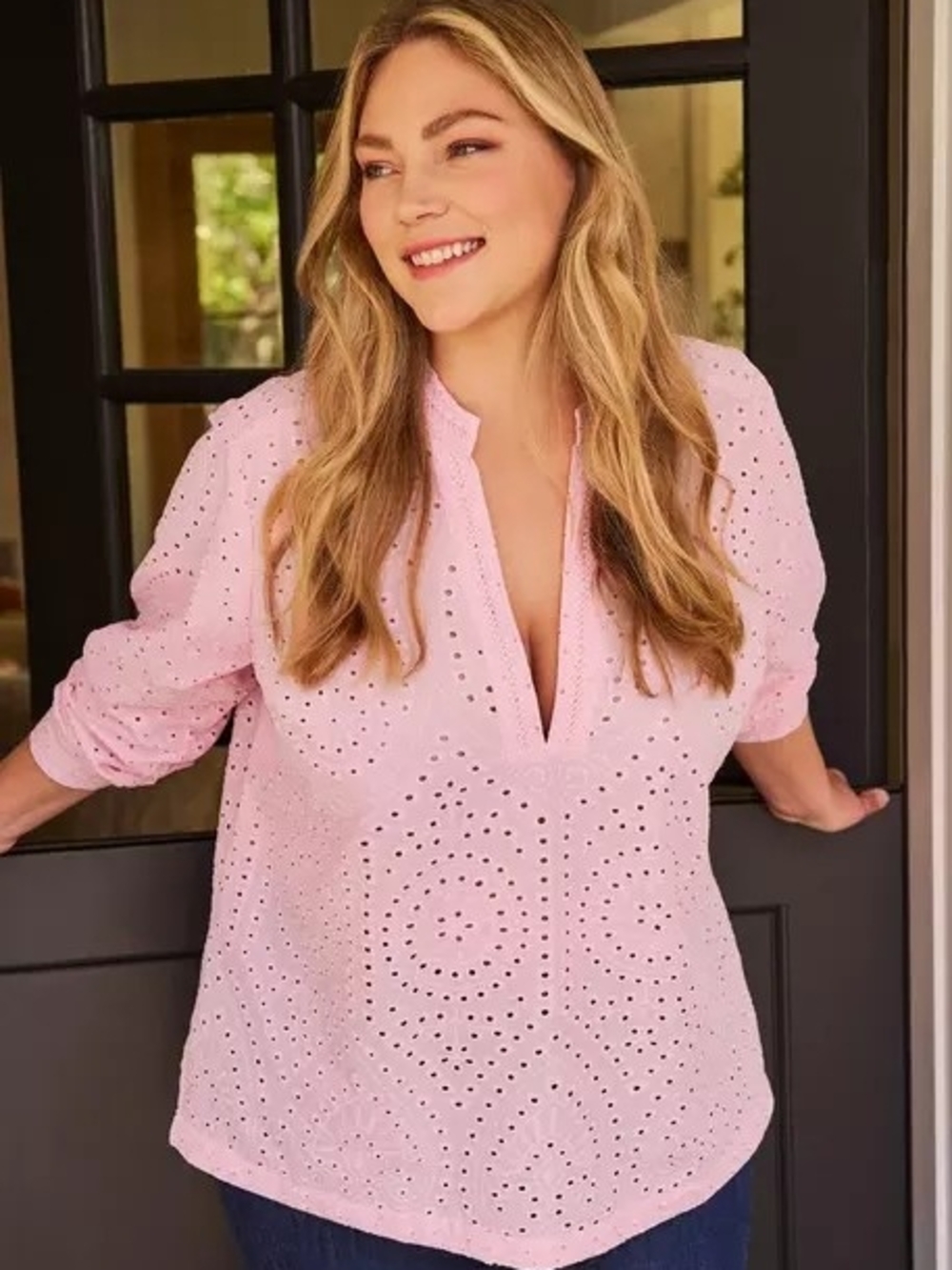 Nwt 4x Torrid Belle Isle Cotton Eyelet Tunic~ Coral blush (Runs Big)
